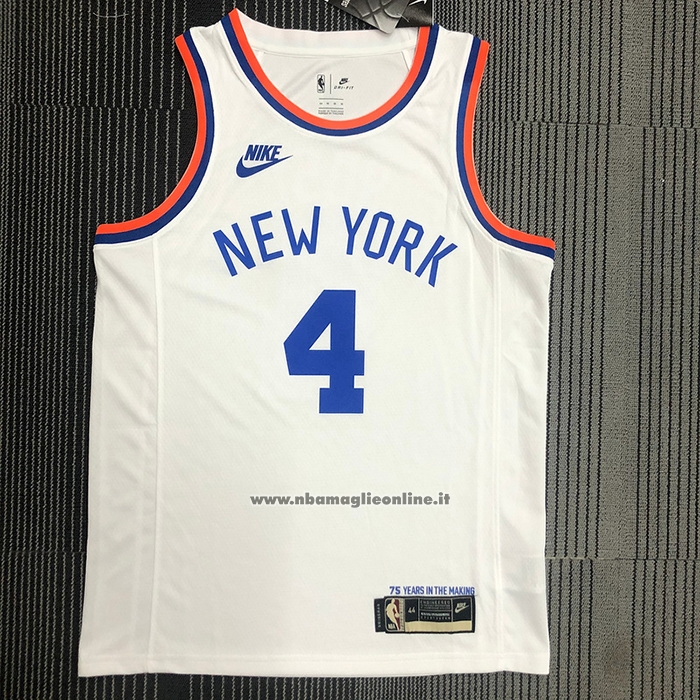 Maglia New York Knicks Derrick Rose #4 75th Anniversary Bianco